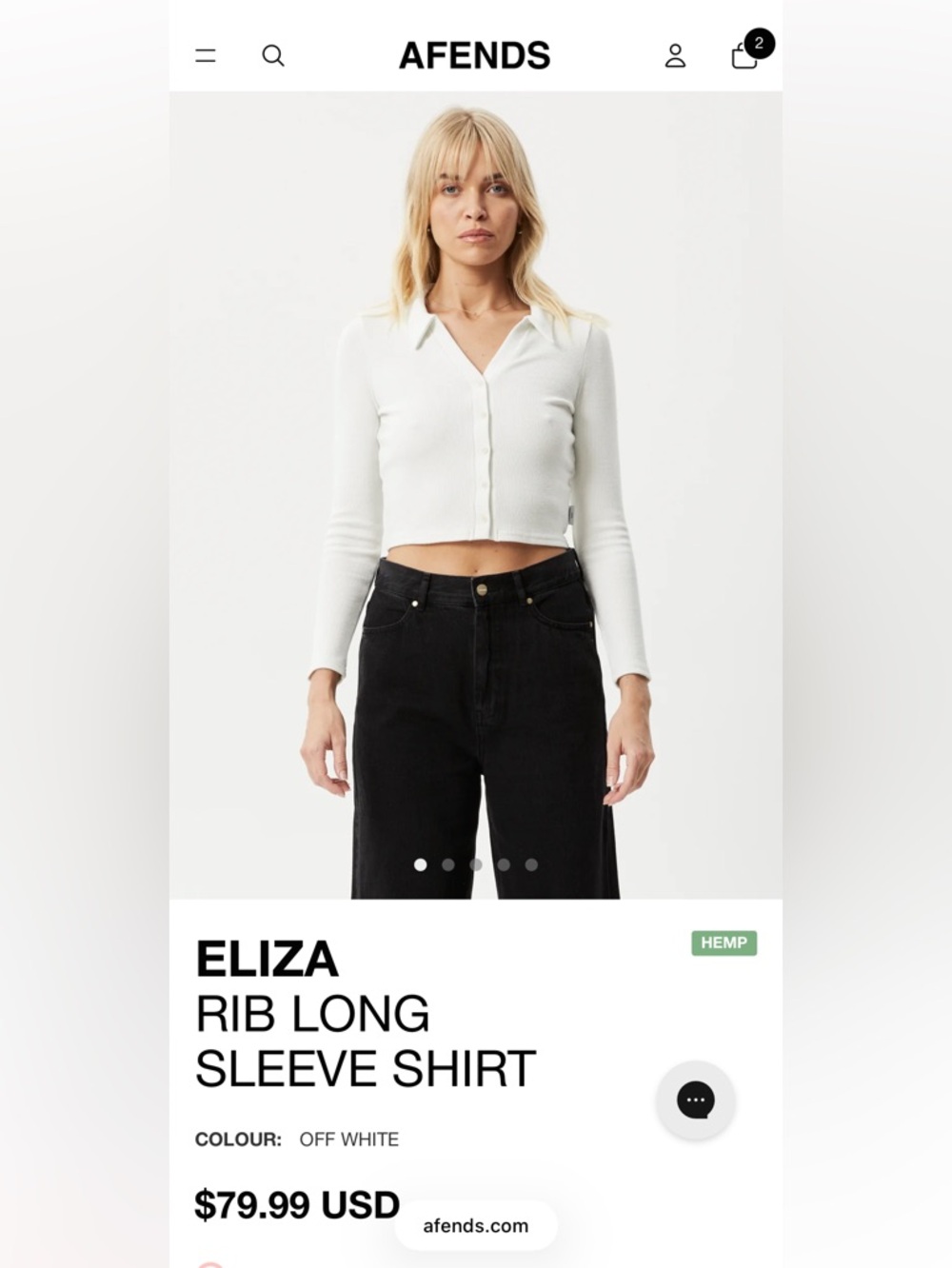 Afends Women's Eliza Rib Long Sleeve Shirt